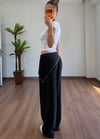 Fularlı Siyah Pantolon