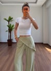 Fularlı Yeşil Pantolon