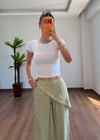 Fularlı Yeşil Pantolon