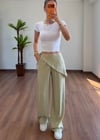 Fularlı Yeşil Pantolon