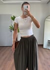 Haki Modal Kumaş Şalvar Pantolon