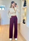 Jakar Bordo Kumaş Pantolon