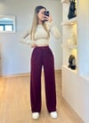 Jakar Bordo Kumaş Pantolon