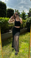 Kadın Ajur Detay Etek Crop Takım