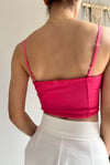 kadın askılı fermuarlı croptop