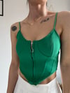 kadın askılı fermuarlı croptop