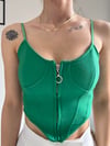 kadın askılı fermuarlı croptop