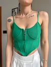 kadın askılı fermuarlı croptop