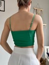kadın askılı fermuarlı croptop