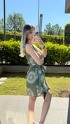 Kadın Bel Kuşak Bağlama Detay Yan Fermuar Mini Elbise