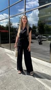 Kadın Bel Kuşak Bağlamalı Yelek, Lastikli Pantolon Takım