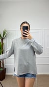 Kadın bisiklet yaka Basic sweatshirt
