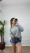 Kadın bisiklet yaka Basic sweatshirt