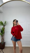 Kadın bisiklet yaka Basic sweatshirt
