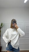 Kadın bisiklet yaka Basic sweatshirt