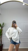 Kadın bisiklet yaka Basic sweatshirt