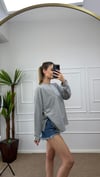 Kadın bisiklet yaka Basic sweatshirt