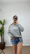Kadın bisiklet yaka Basic sweatshirt