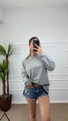 Kadın bisiklet yaka Basic sweatshirt