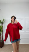 Kadın bisiklet yaka Basic sweatshirt
