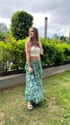 Kadın Çiçek Detay Beli Lastikli Uçuş Etek