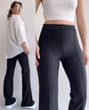 Kadın çizgi çımalı likralı esnek pantolon