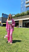 kadın çok renkli gömlek pantolon yazlık ince takım