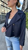 kadın crop trençkot