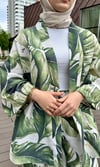 kadın desenli renkli pantolon kimono takımı