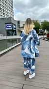 kadın desenli renkli pantolon kimono takımı