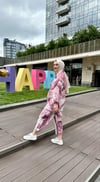 kadın desenli renkli pantolon kimono takımı