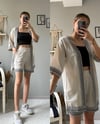 kadın desenli şort kimono takımı