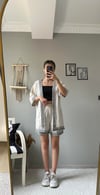 kadın desenli şort kimono takımı