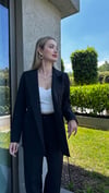 Kadın Double Kumaş İp Bağlama Detay Blazer Ceket