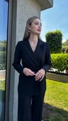 Kadın Double Kumaş İp Bağlama Detay Blazer Ceket