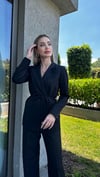 Kadın Double Kumaş İp Bağlama Detay Blazer Ceket