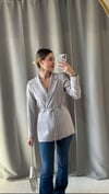 Kadın Double Kumaş İp Bağlama Detay Blazer Ceket