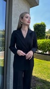 Kadın Double Kumaş İp Bağlama Detay Blazer Ceket