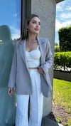 Kadın Double Kumaş İp Bağlama Detay Blazer Ceket