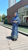 kadın etnik desen tesettüre uygun uzun kol uçuş elbise