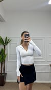 Kadın fermuarlı parmak geçmeli body