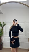 Kadın fermuarlı parmak geçmeli body