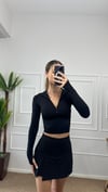 Kadın fermuarlı parmak geçmeli body