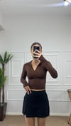 Kadın fermuarlı parmak geçmeli body