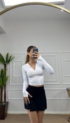 Kadın fermuarlı parmak geçmeli body