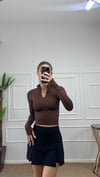 Kadın fermuarlı parmak geçmeli body