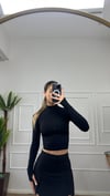 Kadın fermuarlı parmak geçmeli body