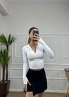 Kadın fermuarlı parmak geçmeli body