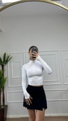 Kadın fermuarlı parmak geçmeli body