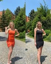 Kadın fırfırlı  askılı mini elbise